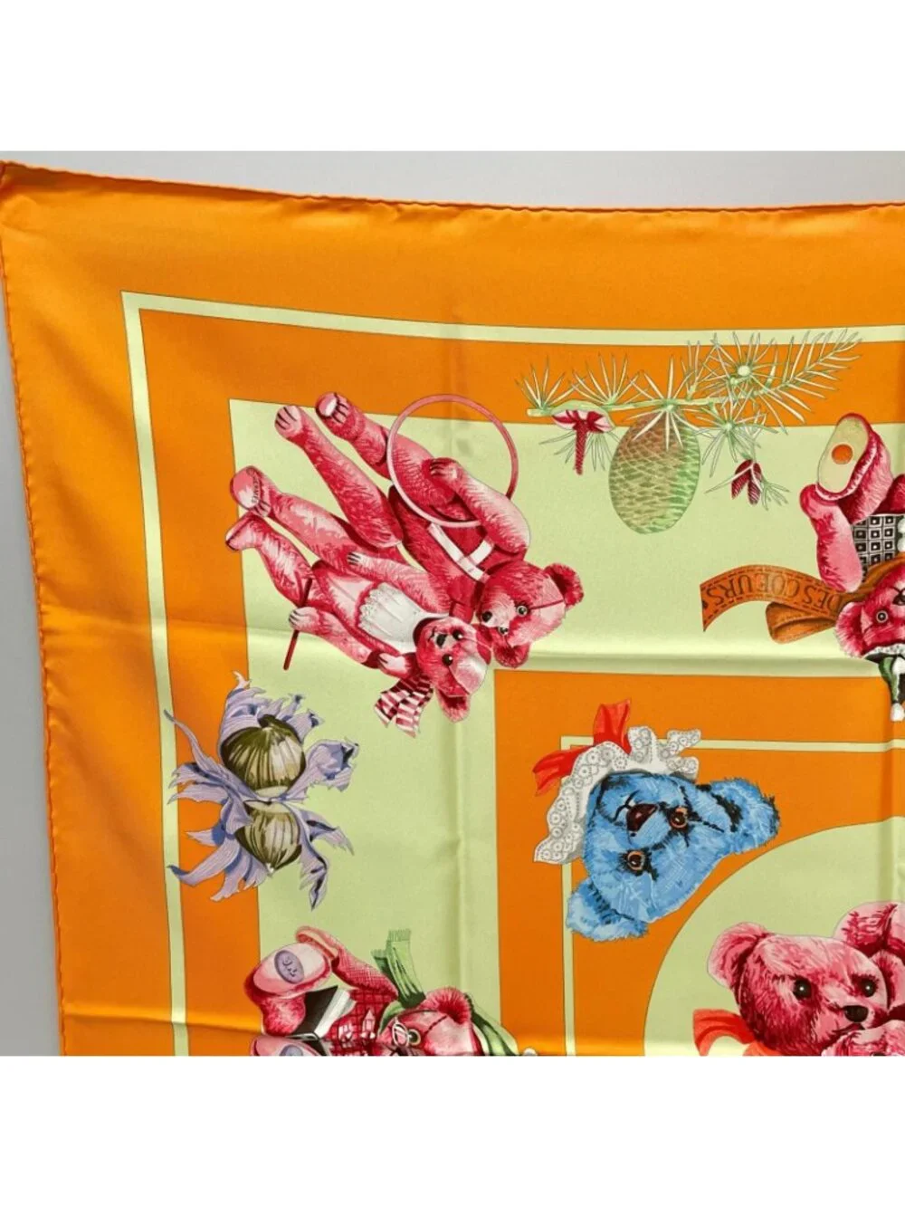 Hermes Large Scarf Carre 90 Confidents Des Coeurs Friends Of The Heart Teddy